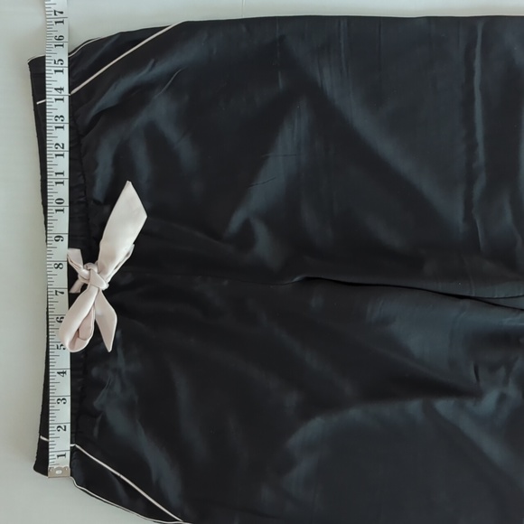 Victoria's Secret Heart Stripe Pajama Pants MEDIUM Black Pink Silky Satiny Feel - Picture 14 of 16